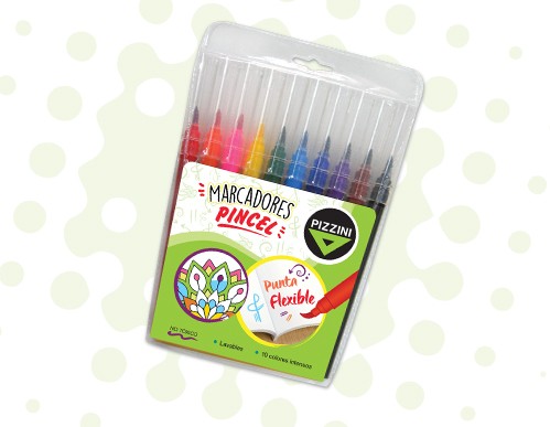 marcadores-punta-pincel-pizzini-x10