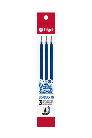 Cartucho x3u. Filgo Borrax SE color azul para boligrafo borrable