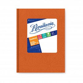 Cuaderno 16x21 Rivadavia T/Dura Rayado 50H. Naranja