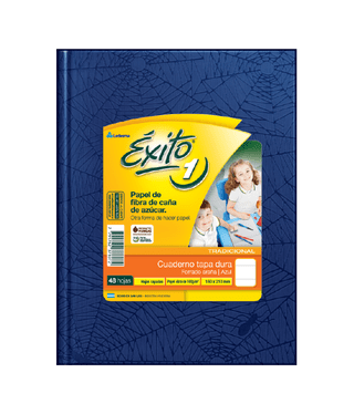 Cuaderno 16x21 Exito E1 T/Dura Rayado 48H. Azul