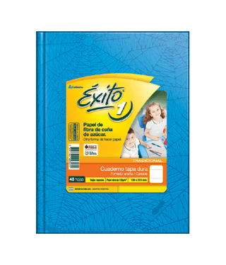 Cuaderno 16x21 Exito E1 T/Dura Rayado 48H. Celeste