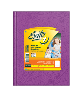 Cuaderno 16x21 Exito E1 T/Dura Rayado 48H. Lila