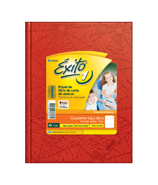 Cuaderno 16x21 Exito E1 T/Dura Rayado 48H. Rojo