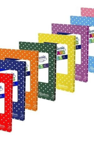 Cuaderno 19x23.5 ABC Rivadavia T/Dura Rayado 50H. Lunares forrado color