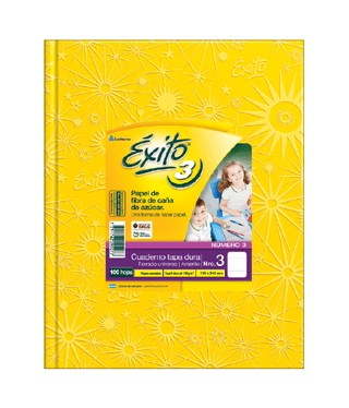 Cuaderno 19x24 Exito E3 T/Dura Rayado 100H. Amarillo