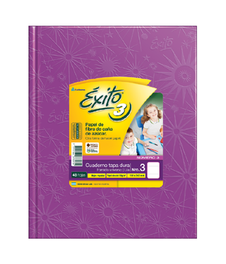 Cuaderno 19x24 Exito E3 T/Dura Rayado 48H. Lila