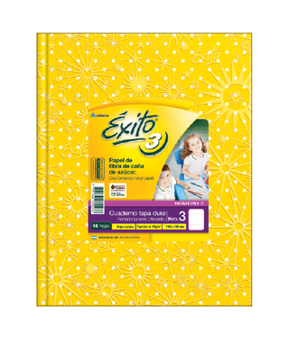 Cuaderno 19x24 Exito E3 T/Dura Rayado 48H. Lunares Amarillo