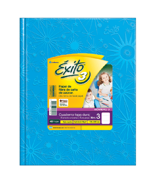 Cuaderno 19x24 Exito E3 T/Dura Rayado 48H. Celeste