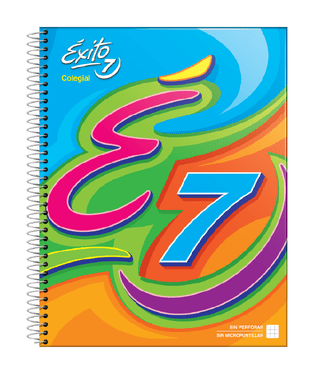 Cuaderno 21x27 con Espiral Exito E7 T/Dura CUADRICULADO 60H. sin forrar