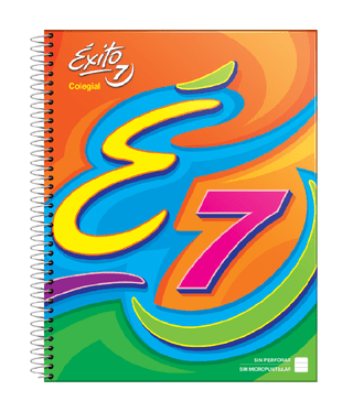 Cuaderno 21x27 con Espiral Exito E7 T/Dura Rayado 60H. sin forrar