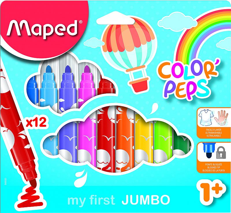 Marcadores escolares Maped my first JUMBO x12u.