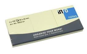 Notas Adhesivas Post-It 50x40mm Amarillo 100H x 3 Block