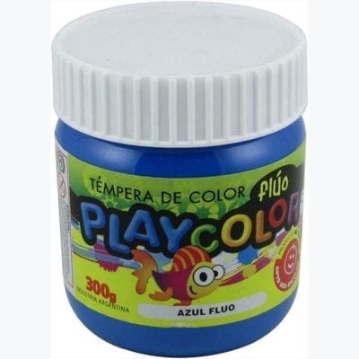 Pote de tempera fluo celeste