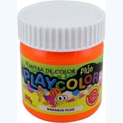 Pote de tempera fluo naranja