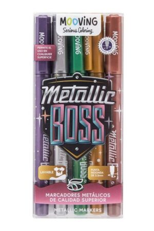 Marcadores metalicos Mooving Metallic Boss x5u.